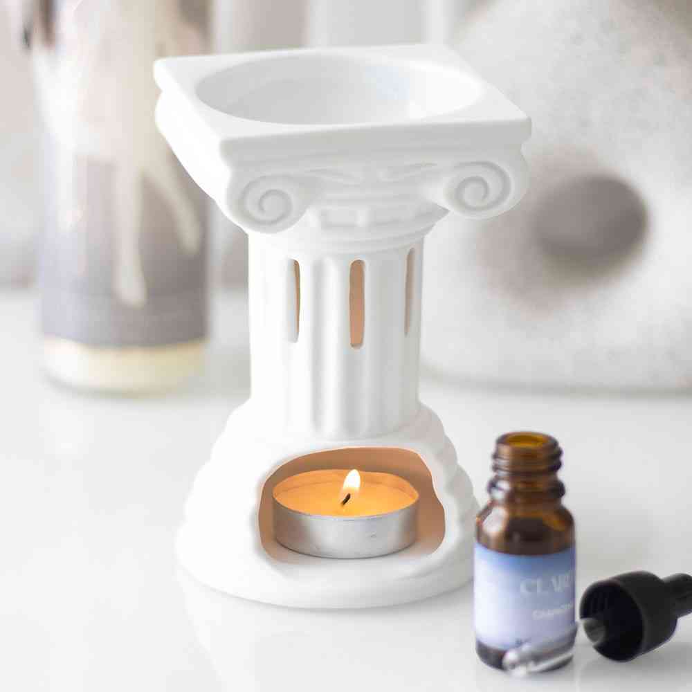 Something Different - Greek Column and Wax Warmer Oliebrander - Wit